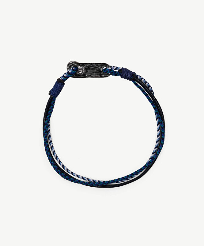 Deri Detaylı Renkli İp Bileklik