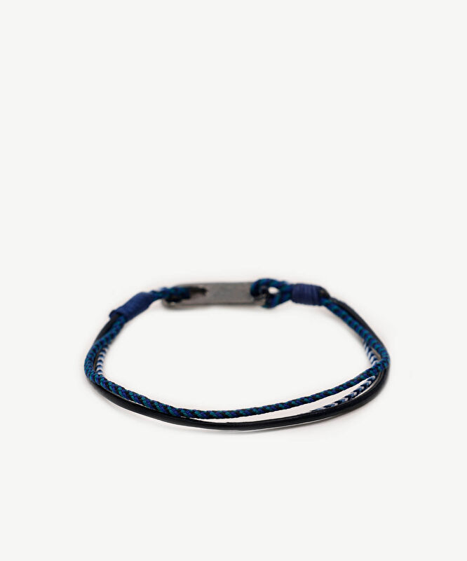 Deri Detaylı Renkli İp Bileklik