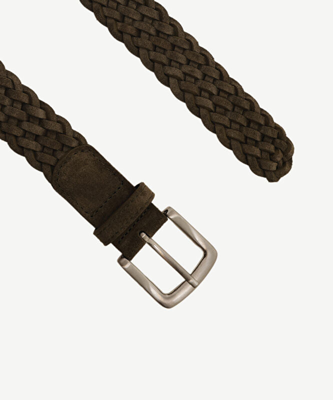 Süet Deri Örgü Kemer