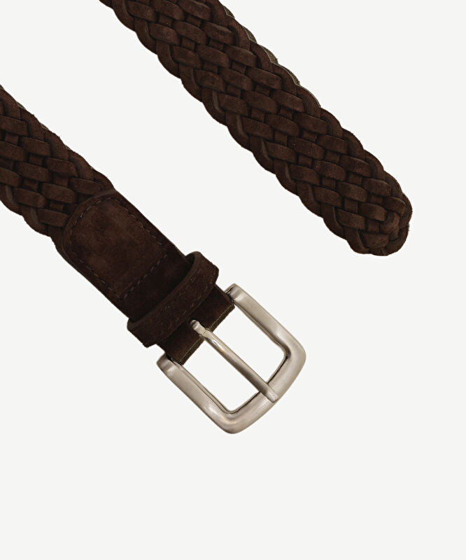 Süet Deri Örgü Kemer