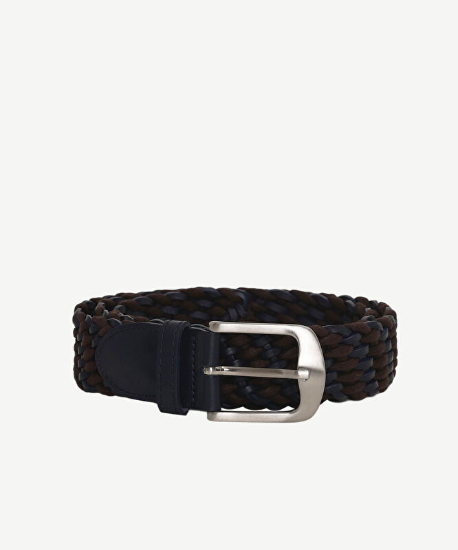 Deri Garnili Örgü Kemer