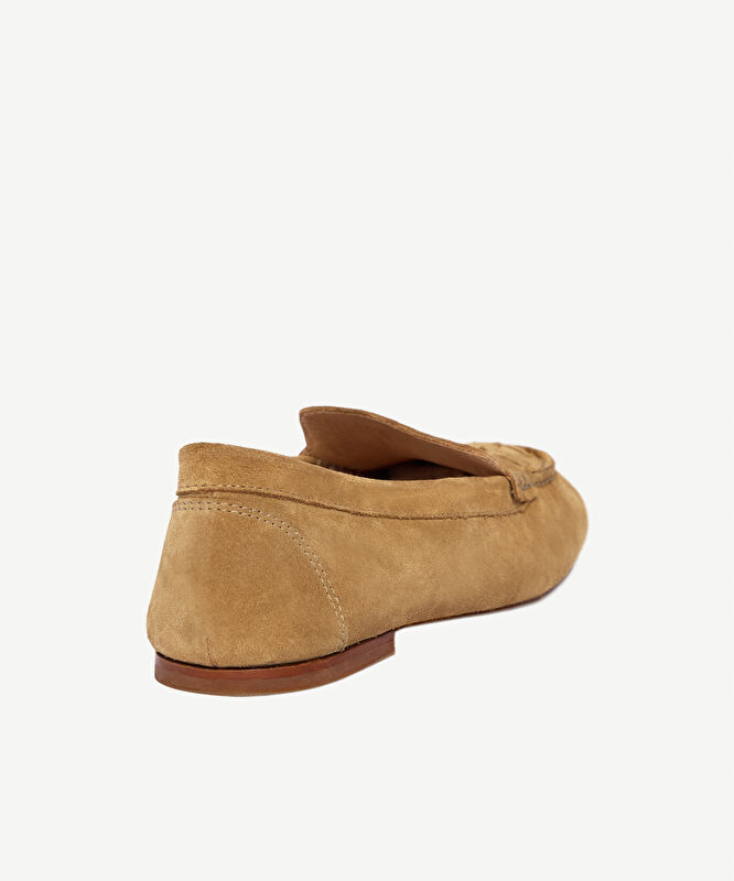 Örgü Detaylı Deri Loafer