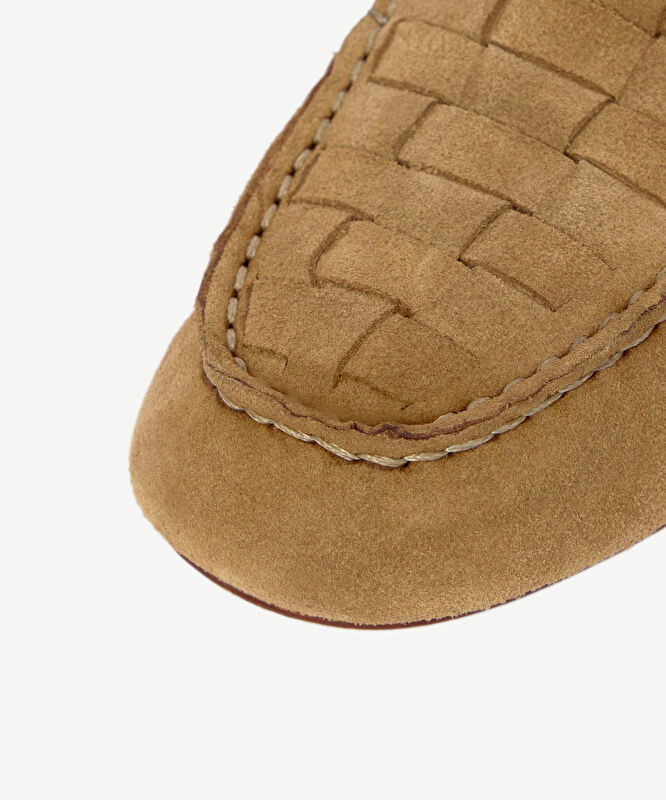 Örgü Detaylı Deri Loafer