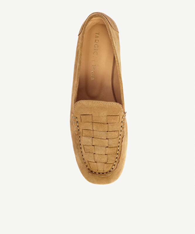Örgü Detaylı Deri Loafer