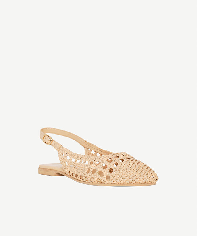 Arkası Açık Sivri Burunlu Örgü Ayakkabı