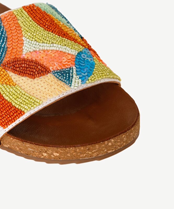 Boncuk İşleme Tek Bantlı Terlik