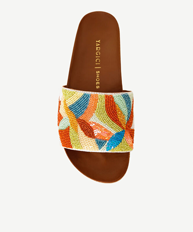 Boncuk İşleme Tek Bantlı Terlik