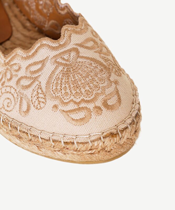 Nakış İşlemeli Mary Jane Espadril