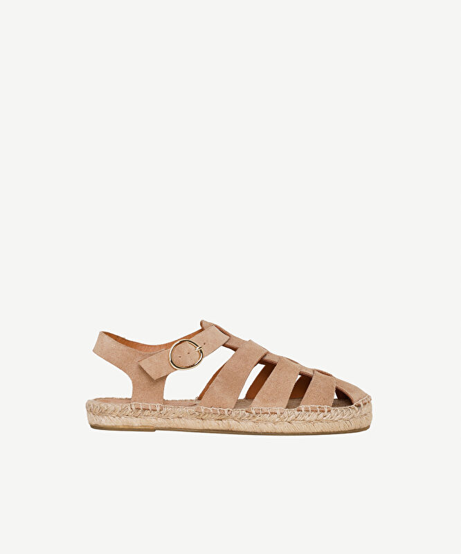 Süet Kafesli Espadril