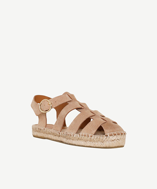 Süet Kafesli Espadril