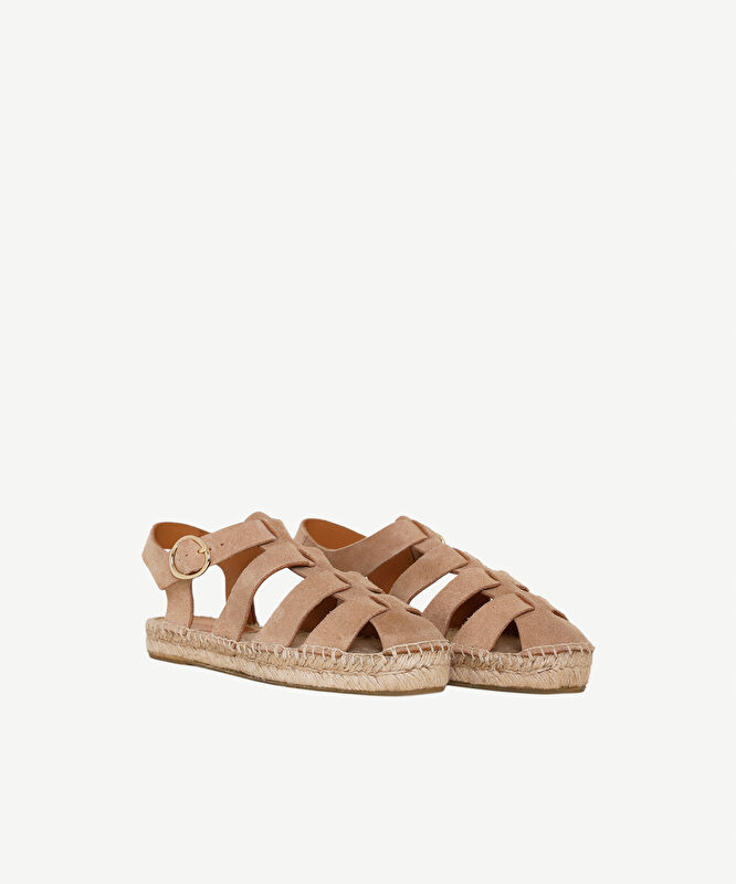 Süet Kafesli Espadril