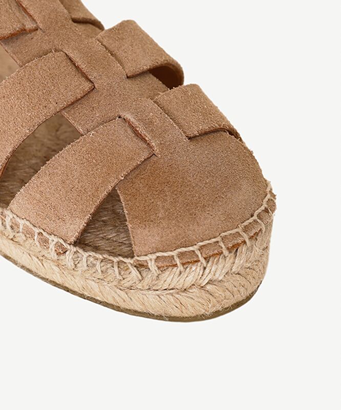 Süet Kafesli Espadril