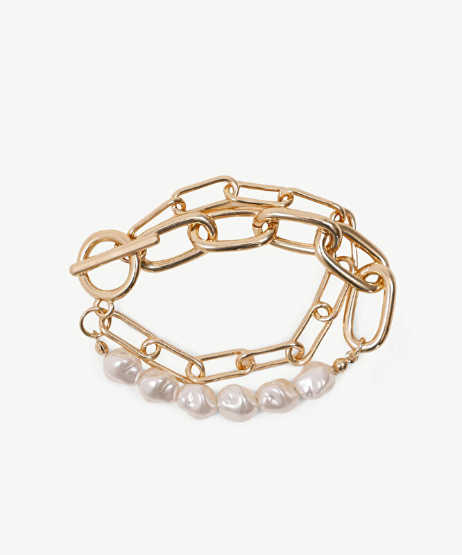 Boncuk Detaylı Zincir Bileklik