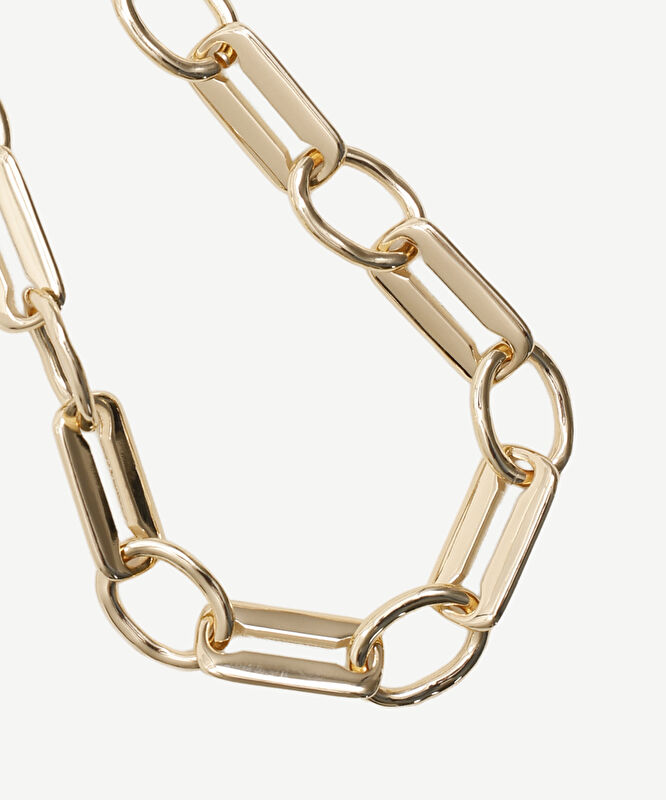 Dikdörtgen Kalın Zincir Kolye