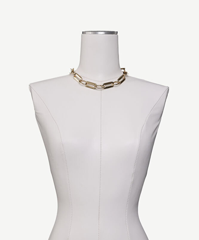 Dikdörtgen Kalın Zincir Kolye