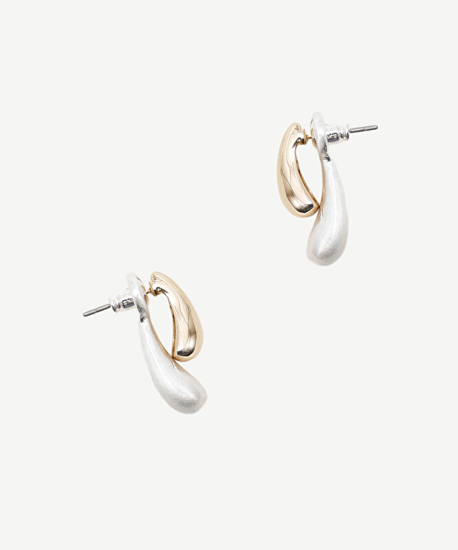 Çift Taraflı Damla Formlu Küpe