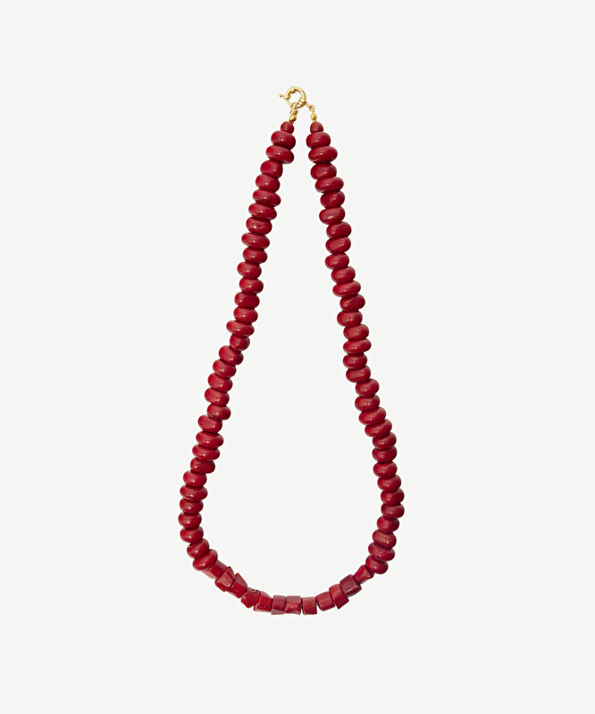 Mercan Taşlı Uzun Kolye