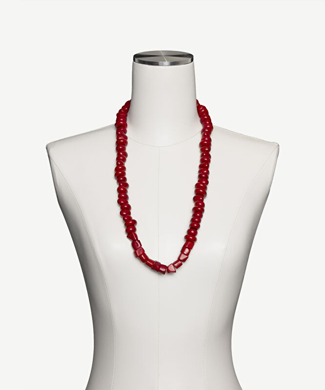 Mercan Taşlı Uzun Kolye