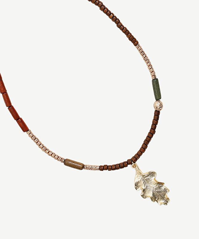 Ahşap İçerikli Renkli Kolye