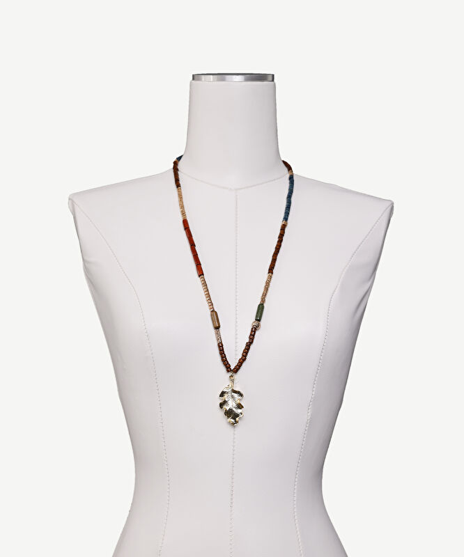 Ahşap İçerikli Renkli Kolye