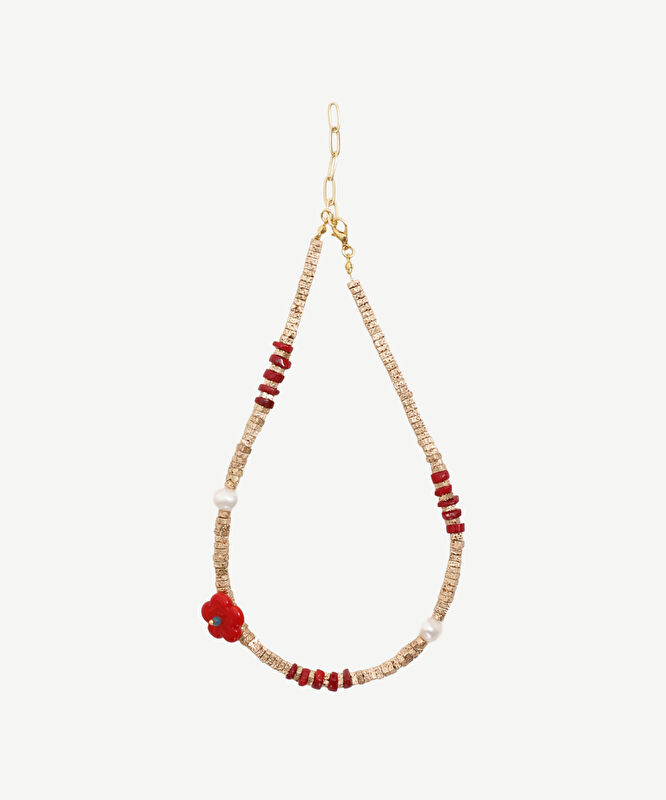 Doğal Taş Ve Mercan Detaylı Kolye