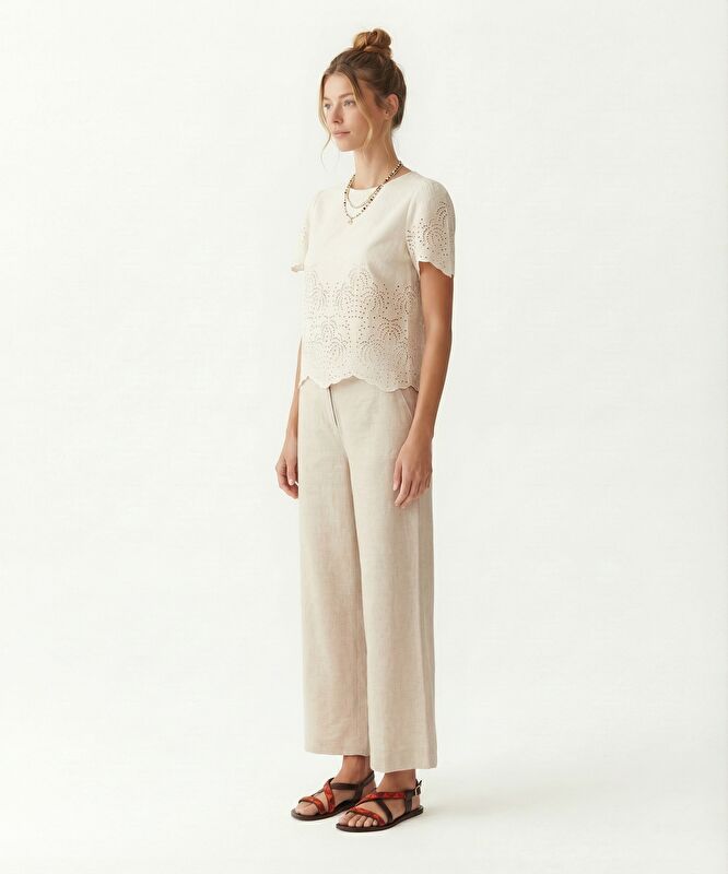 Regular Bisiklet Yaka Kısa Kol Bluz