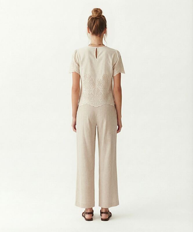 Regular Bisiklet Yaka Kısa Kol Bluz