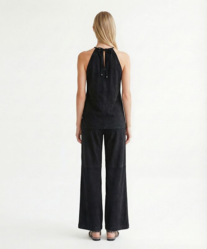 Boyundan Bağlamalı Kolsuz Bluz