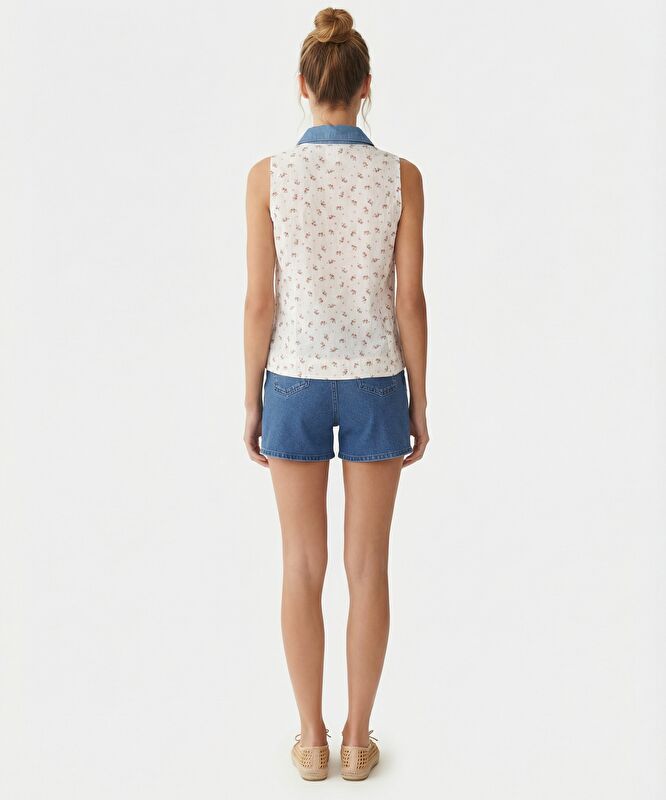 Regular Bisiklet Yaka Kolsuz Bluz