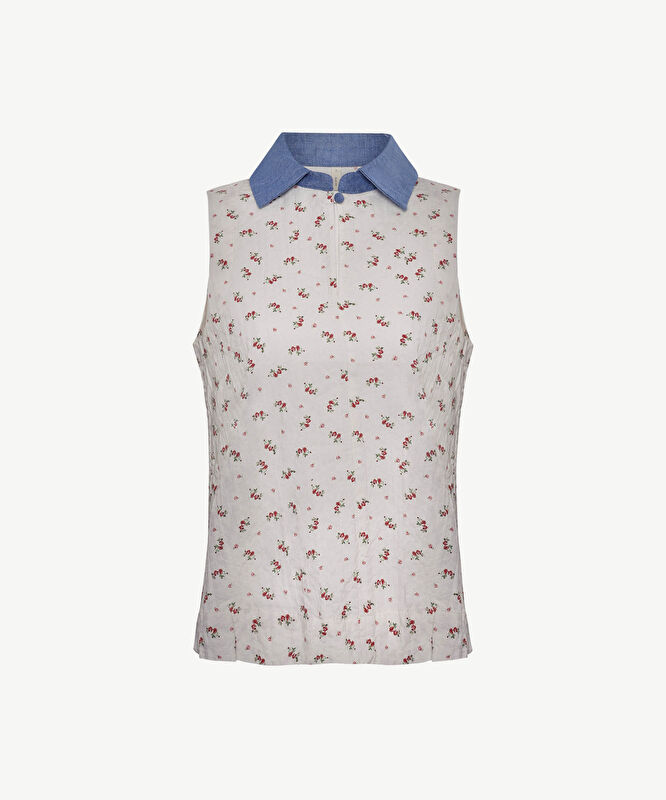 Regular Bisiklet Yaka Kolsuz Bluz