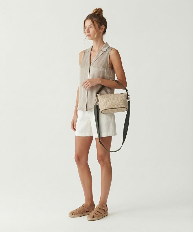 Regular Gömlek Yaka Kolsuz Bluz