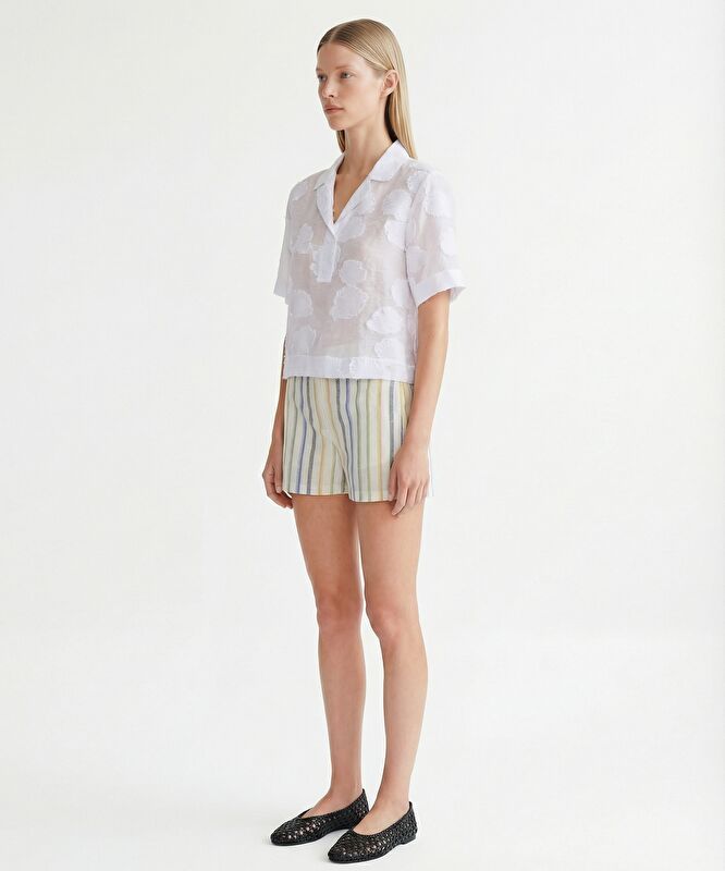 Regular Gömlek Yaka Kısa Kol Bluz