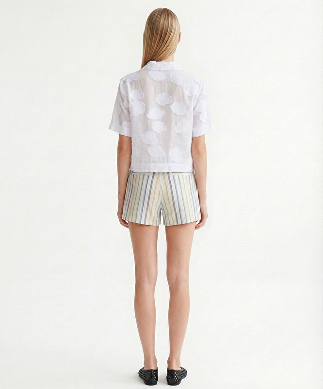 Regular Gömlek Yaka Kısa Kol Bluz