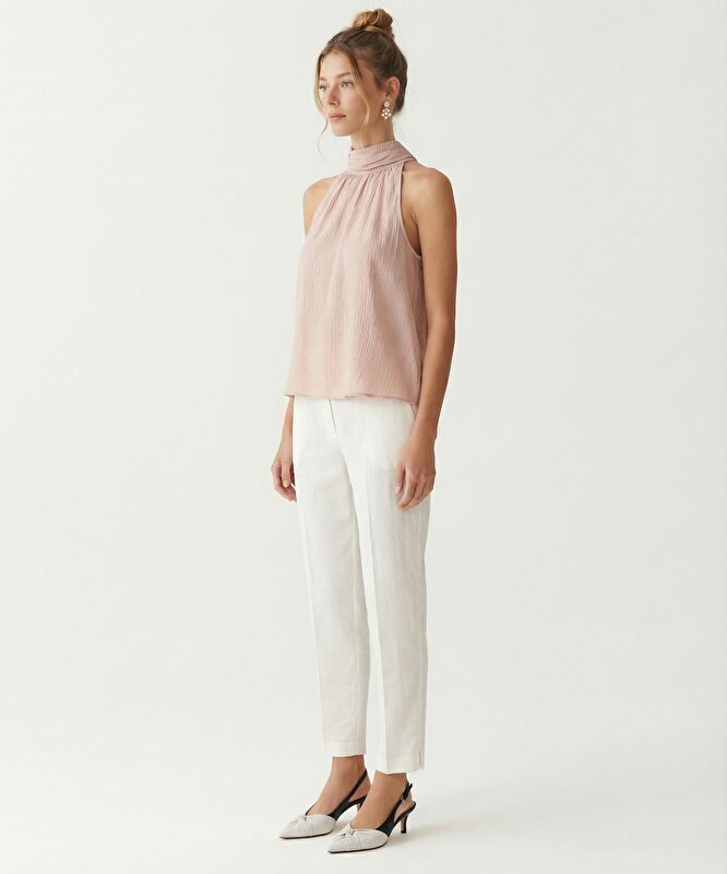 Regular Yarım Balıkçı Yaka Kolsuz Bluz