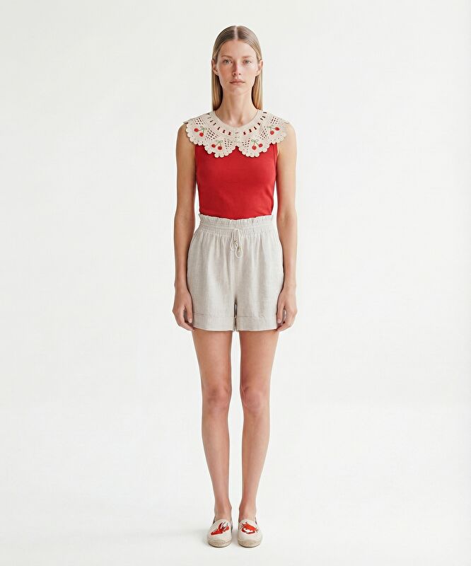 Geniş Normal Bel Bermuda/Şort