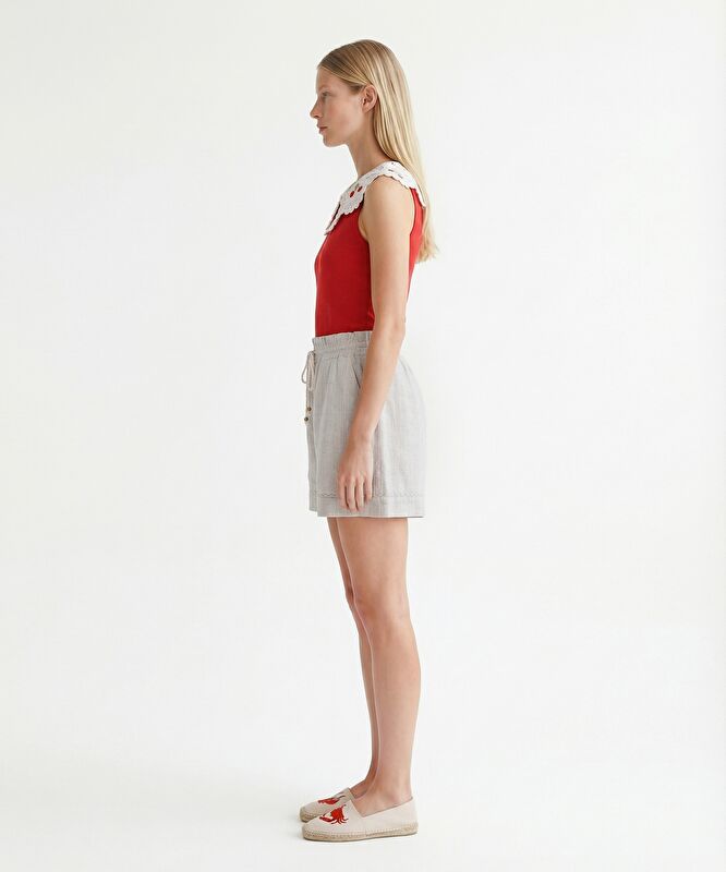 Geniş Normal Bel Bermuda/Şort