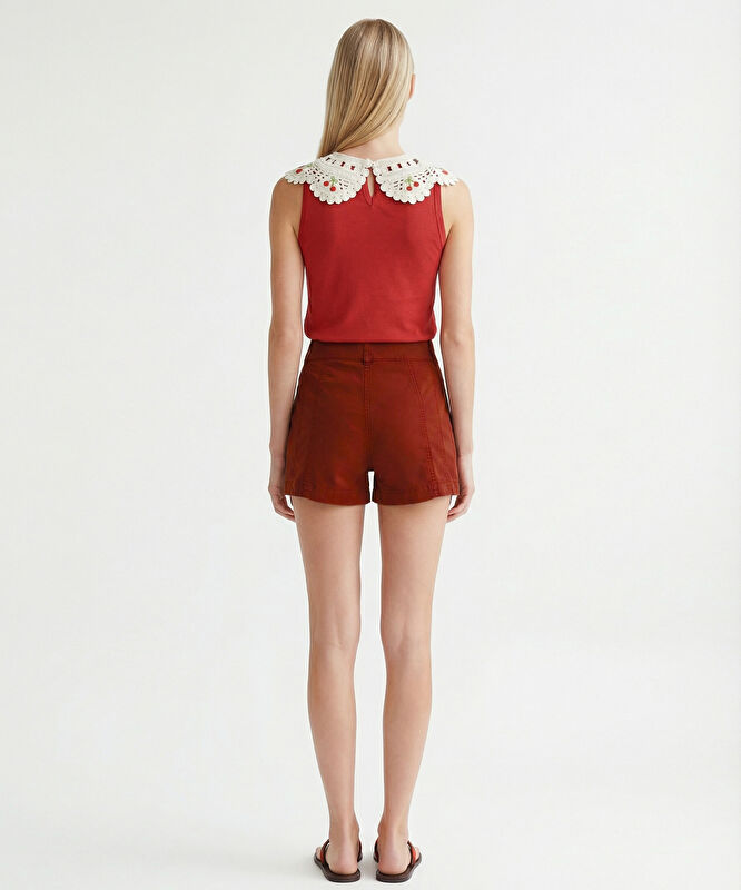 Regular Yüksek Bel Bermuda/Şort