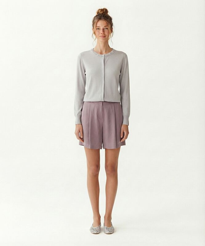 Geniş Normal Bel Bermuda/Şort