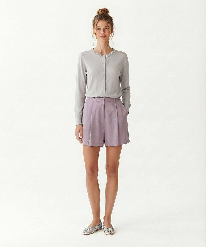 Geniş Normal Bel Bermuda/Şort