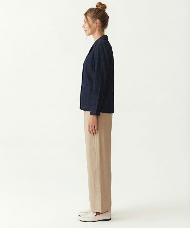 Regular Dik Yaka Uzun Kol Ceket