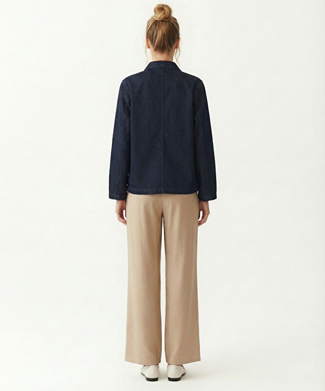 Regular Dik Yaka Uzun Kol Ceket