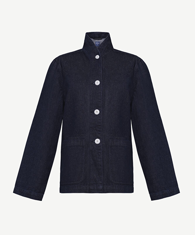 Regular Dik Yaka Uzun Kol Ceket