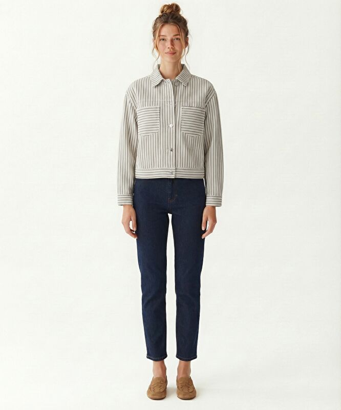 Regular Ceket Yaka Uzun Kol Ceket