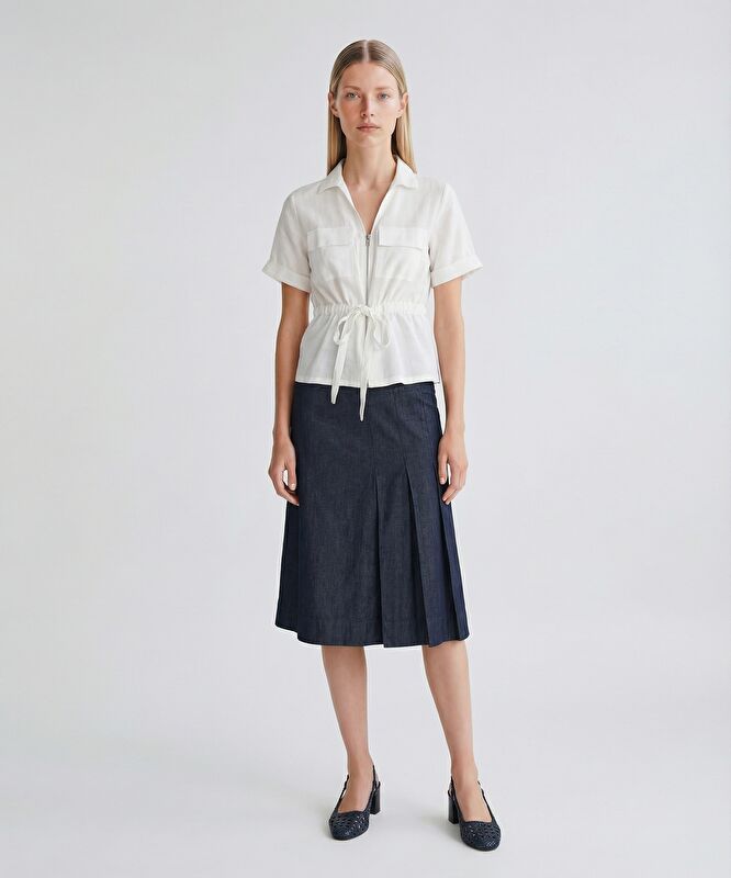 Fitted V Yaka Kısa Kol Ceket