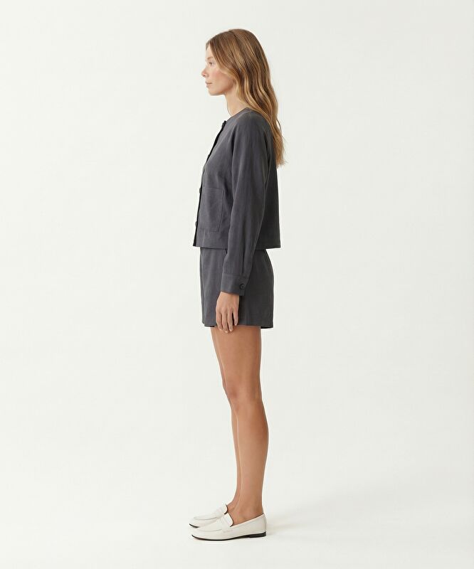 Regular Bisiklet Yaka Uzun Kol Ceket