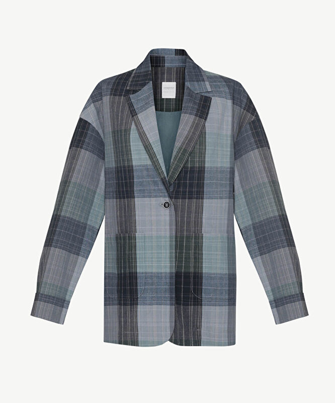 Geniş Ceket Yaka 3/4 Kol Ceket