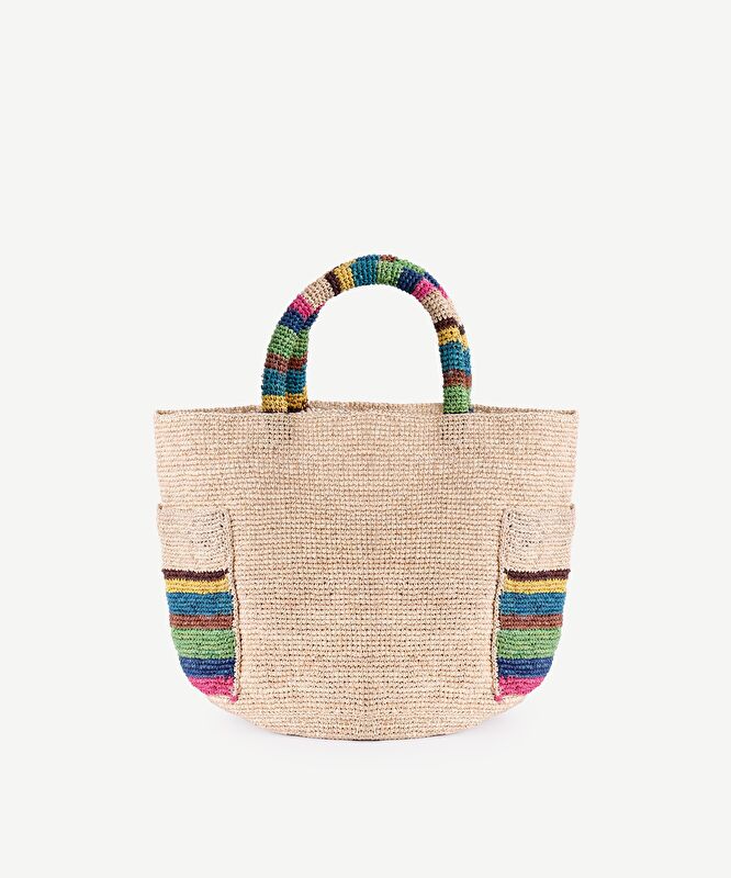 Renkli Rafya Plaj Çantası