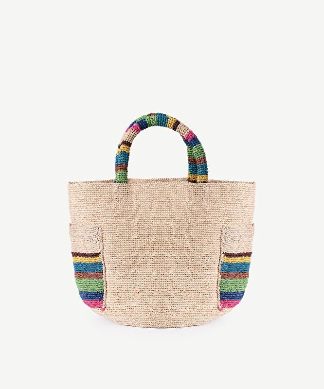 Renkli Rafya Plaj Çantası
