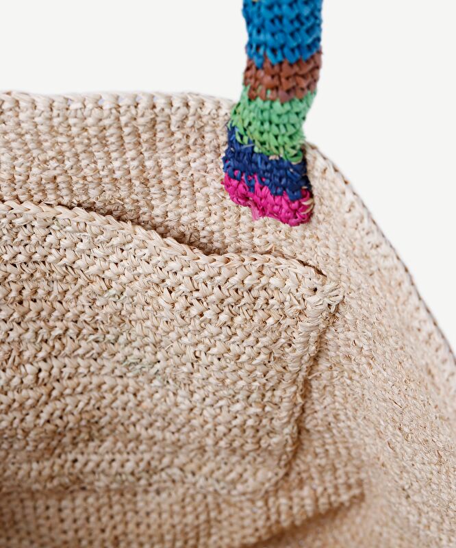 Renkli Rafya Plaj Çantası