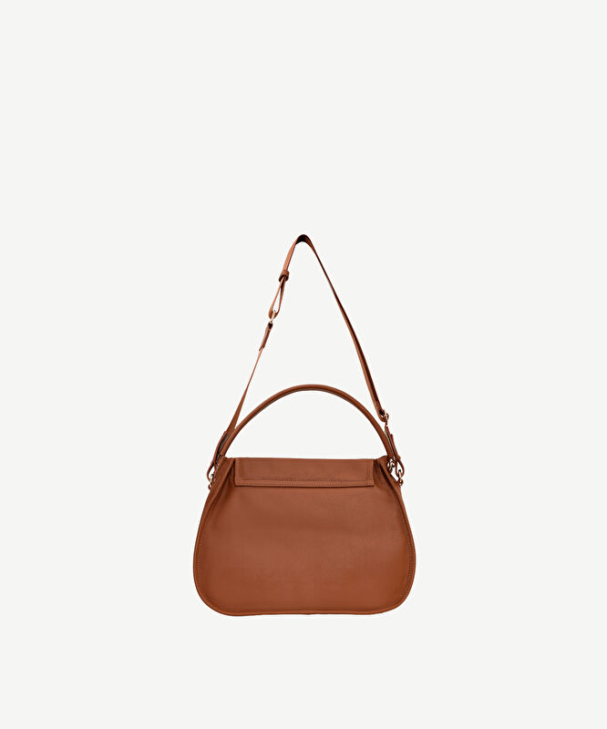 Kilit Detaylı Deri Omuz Çantası